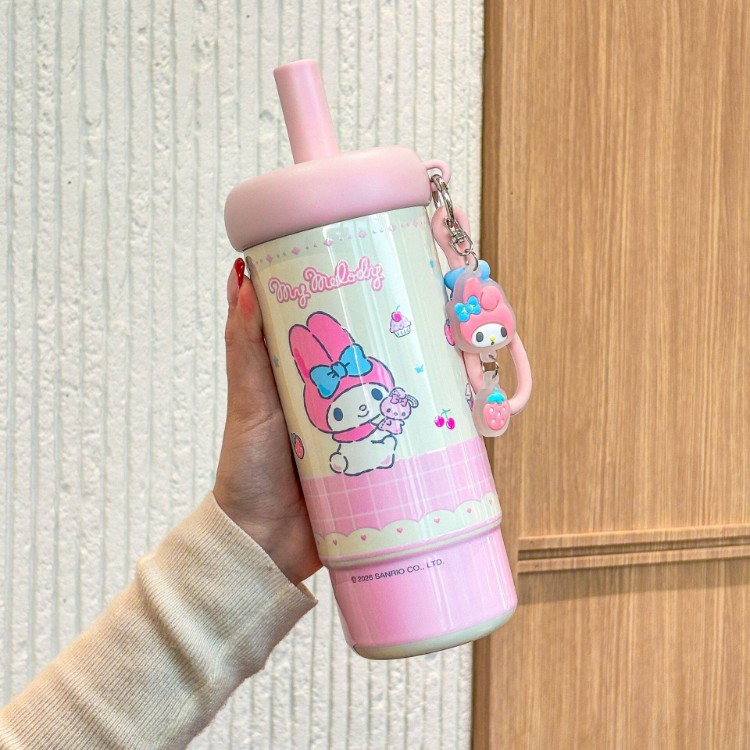 Sanrio taza de paja de aislamiento térmico 2026 nuevo tipo de taza de tritan animada para perros tritan gran capacidad