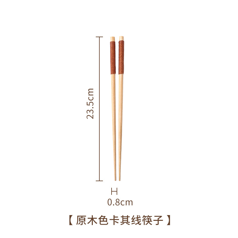 로그 컬러 카키 라인 젓가락 23.5*0.8cm