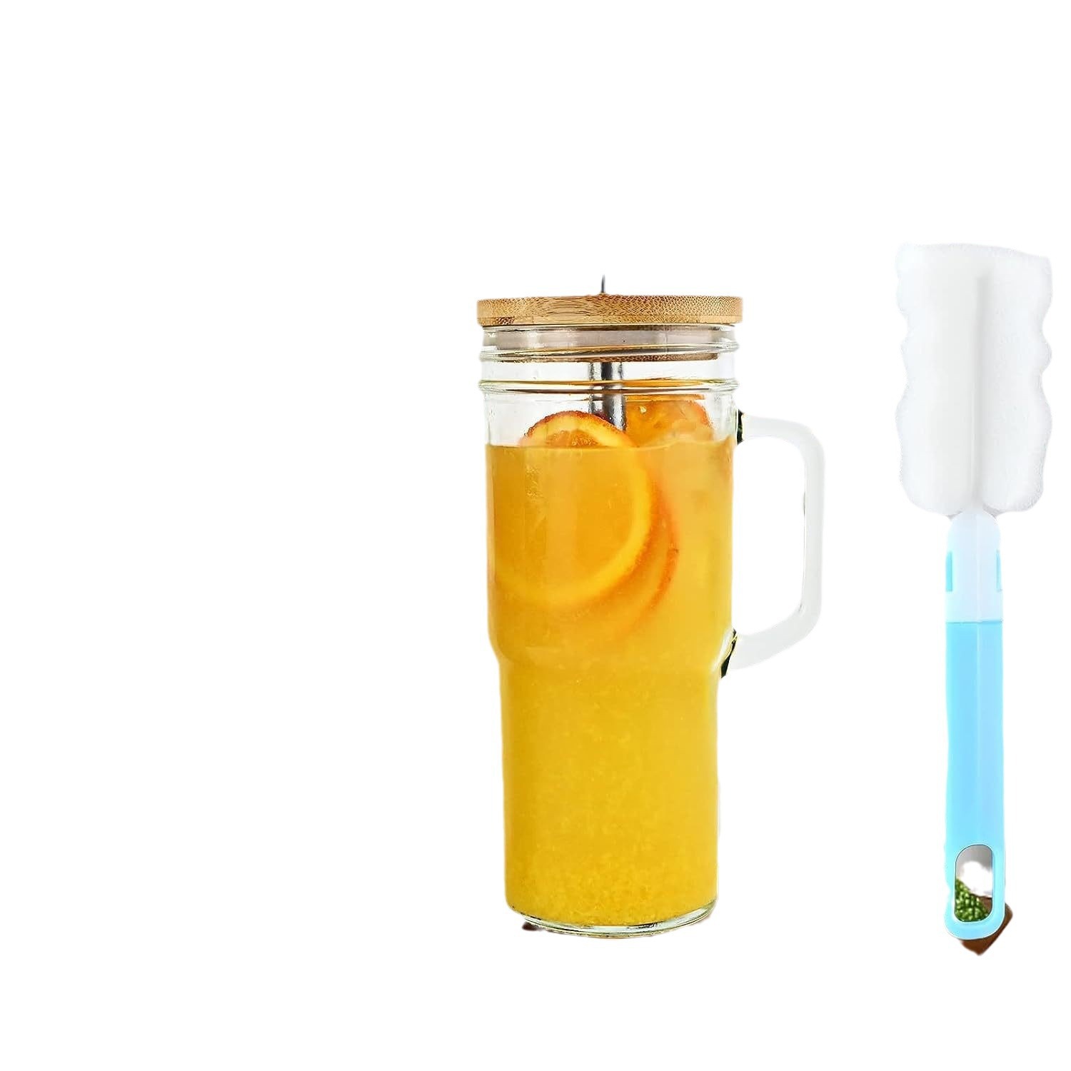 Amazon 24oz mango Mason taza de paja taza de té de leche taza de hielo de automóvil taza de botella de vidrio taza de cerveza