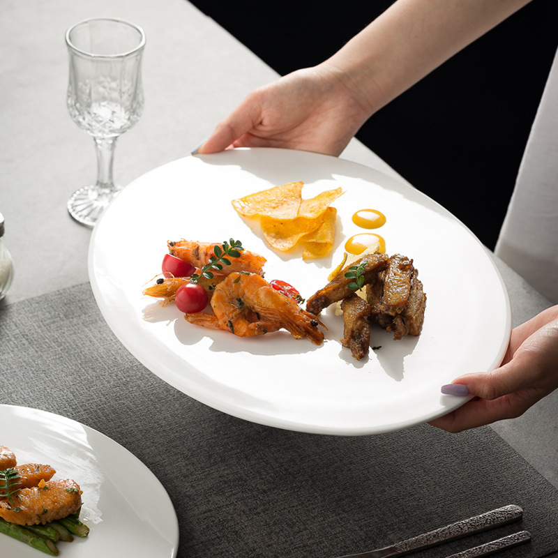 White Dessert Plate Sushi Plate Ceramic Rectangular Cake Plate Flat Plate Oversized Oval Ceramic Tray White Dessert Plate Sushi Plate Ceramic Rectangular Cake Plate Flat Plate Oversized Oval Ceramic Tray