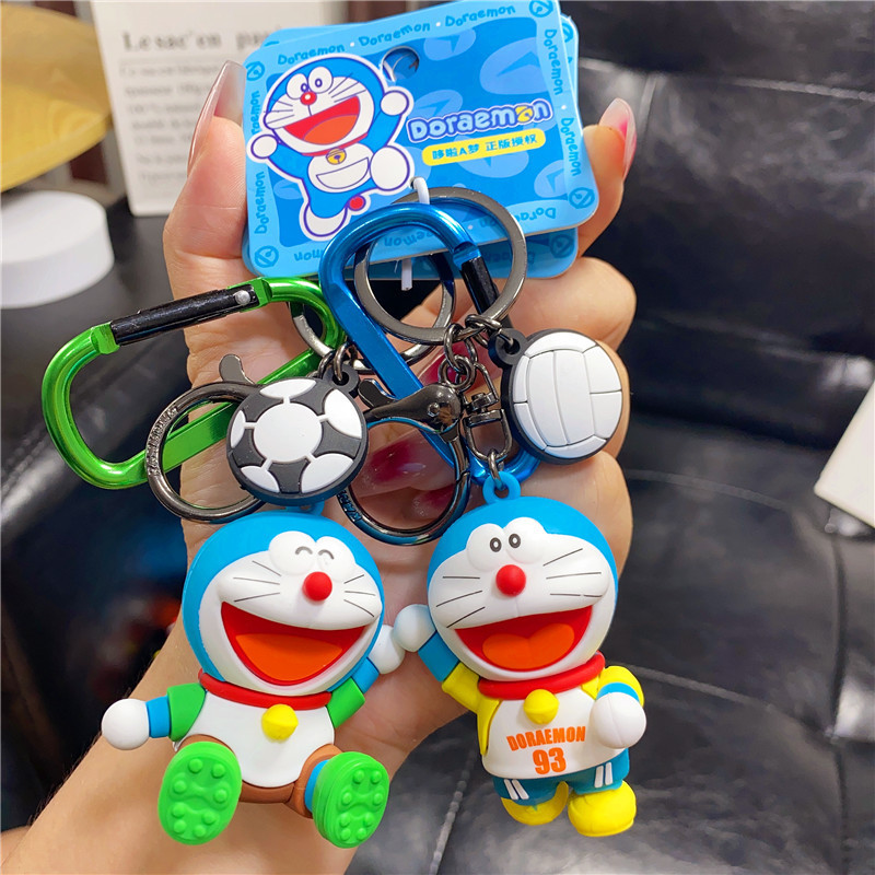 Genuine Doraemon Tinker Bell Sports expert keychain car key chain pendant hook bag pendant for women
