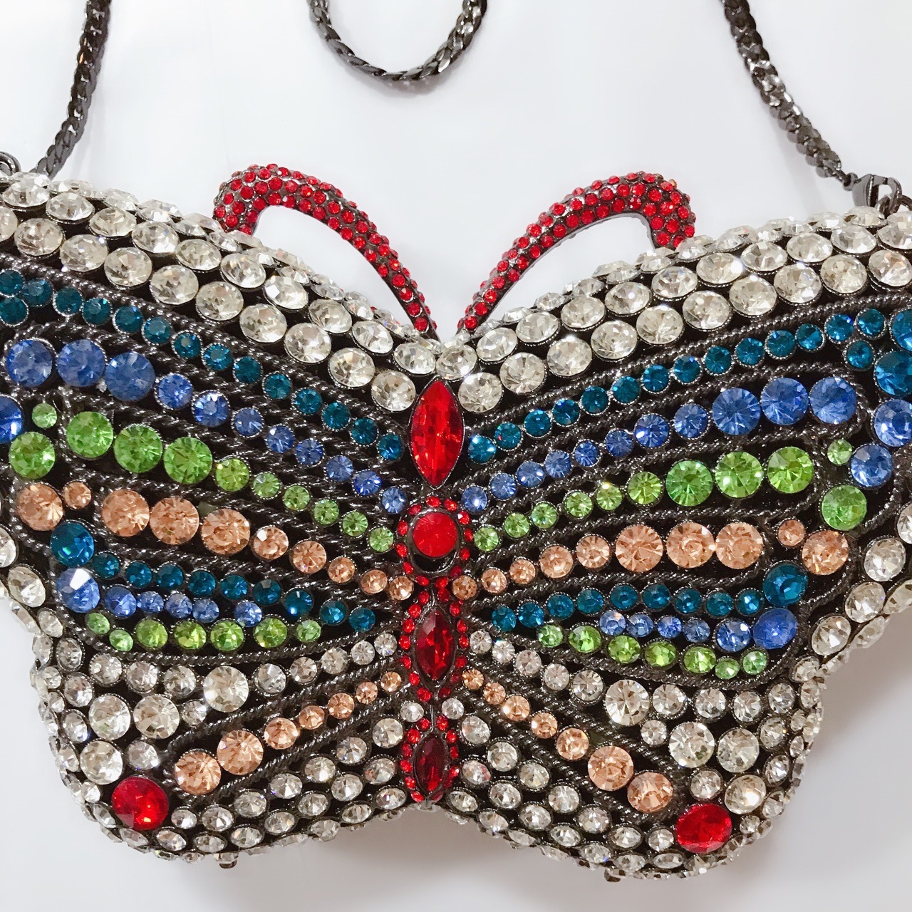 Bolsa de cena de mariposa con diamantes, caja dura hueca con diamantes llenos, bolsa de mano, bolso de fiesta, bolso de cristal, bolso de mujer