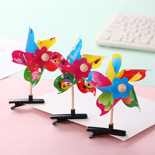 Factory Direct Sale Windmill Hairpin Wholesale Kindergarten May Day Outing Children's Gift Toys Small Windmill Wholesale