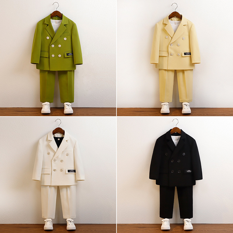 Children's Suits Spring and Summer New Korean Style Suits Boys' Fashionable Casual Suits Birthday Performance Competition Photography Dress