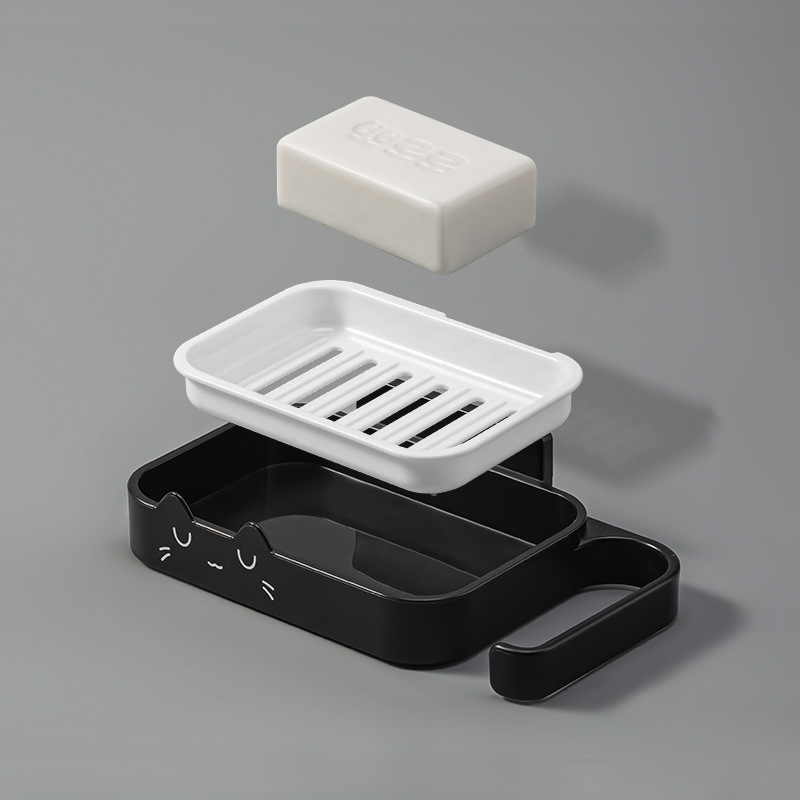 Caja de jabón personalizada, caja de jabón sin perforación de drenaje de pared, baño, hogar creativo, estante nuevo grande