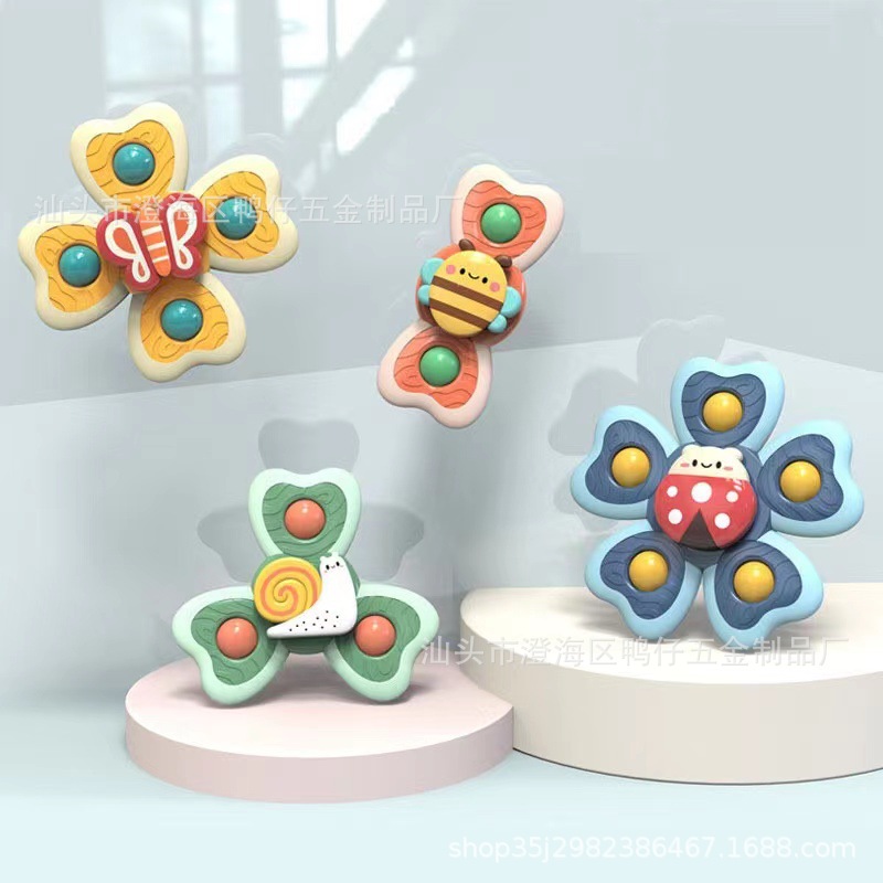 Agua-jugar la taza de la succión, juguete giratorio del bebé, teether, yema del dedo, juguete del girocompás del dedo, flor