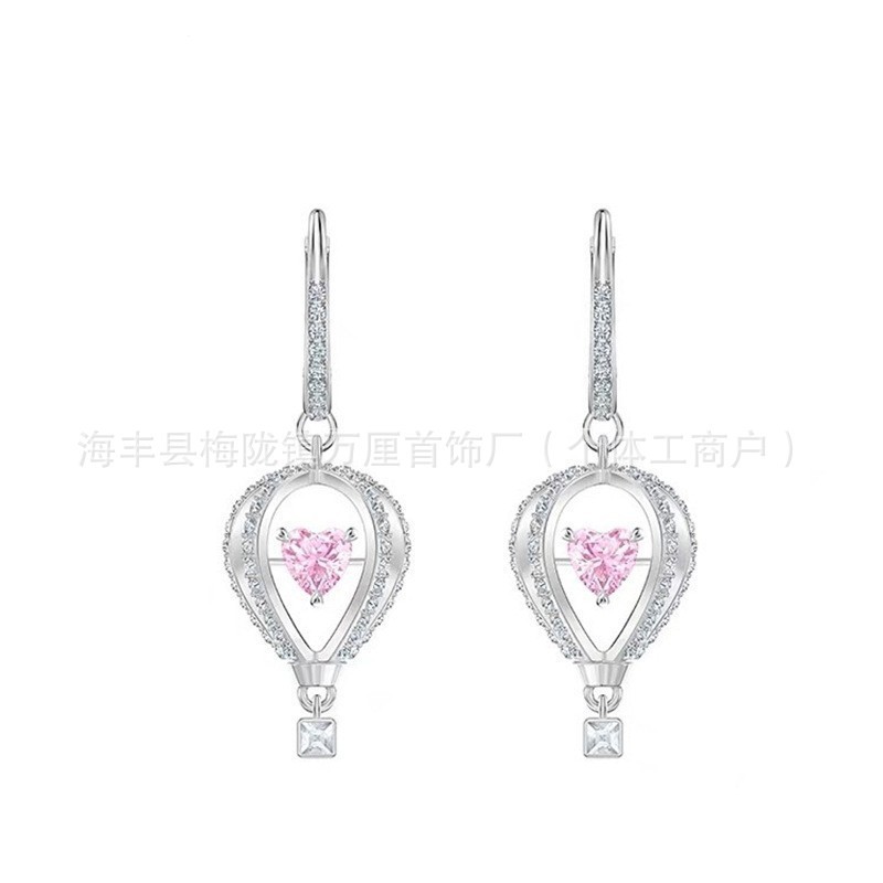 施华洛水晶世奇灵动天鹅跳动的心耳环施家高版本恶魔之眼耳钉女|undefined