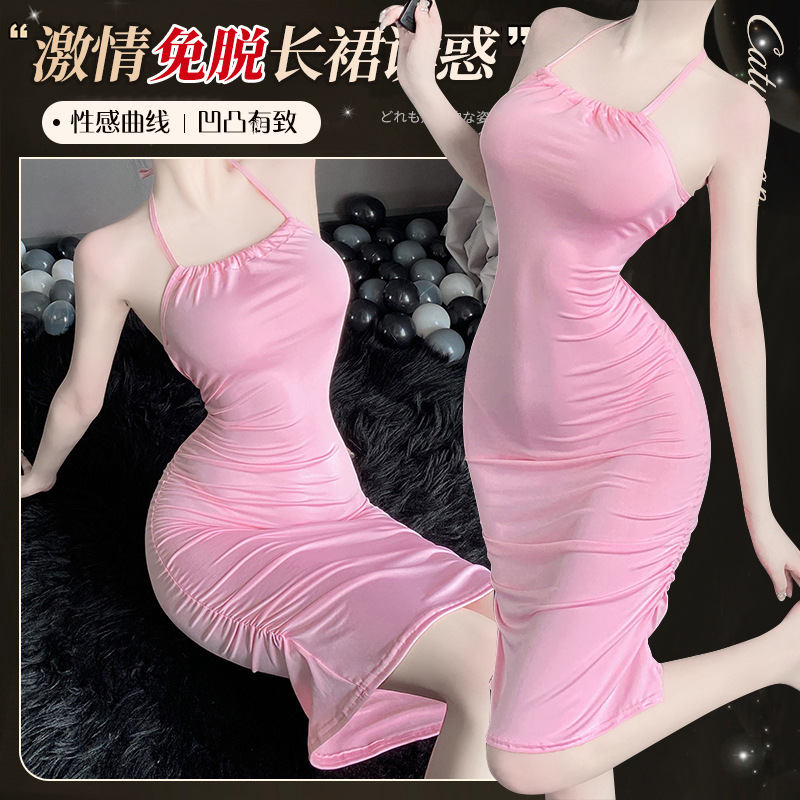 사랑의 밤 재미 속옷 섹시한 슬림 엉덩이 무료 열정 관점 원피스 순수한 잠옷 세트 8607