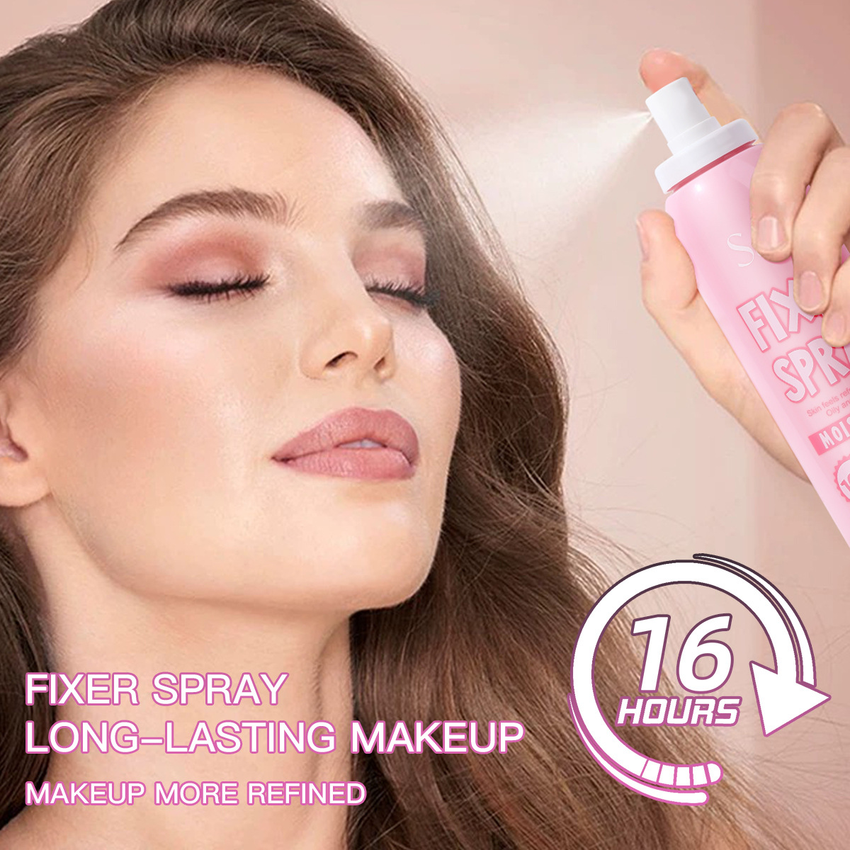 USHAS transfronterizo exclusivamente para el lugar, venta caliente, impermeable, a prueba de sudor, de larga duración, sin maquillaje, control de aceite hidratante, spray de fijación de maquillaje hidratante