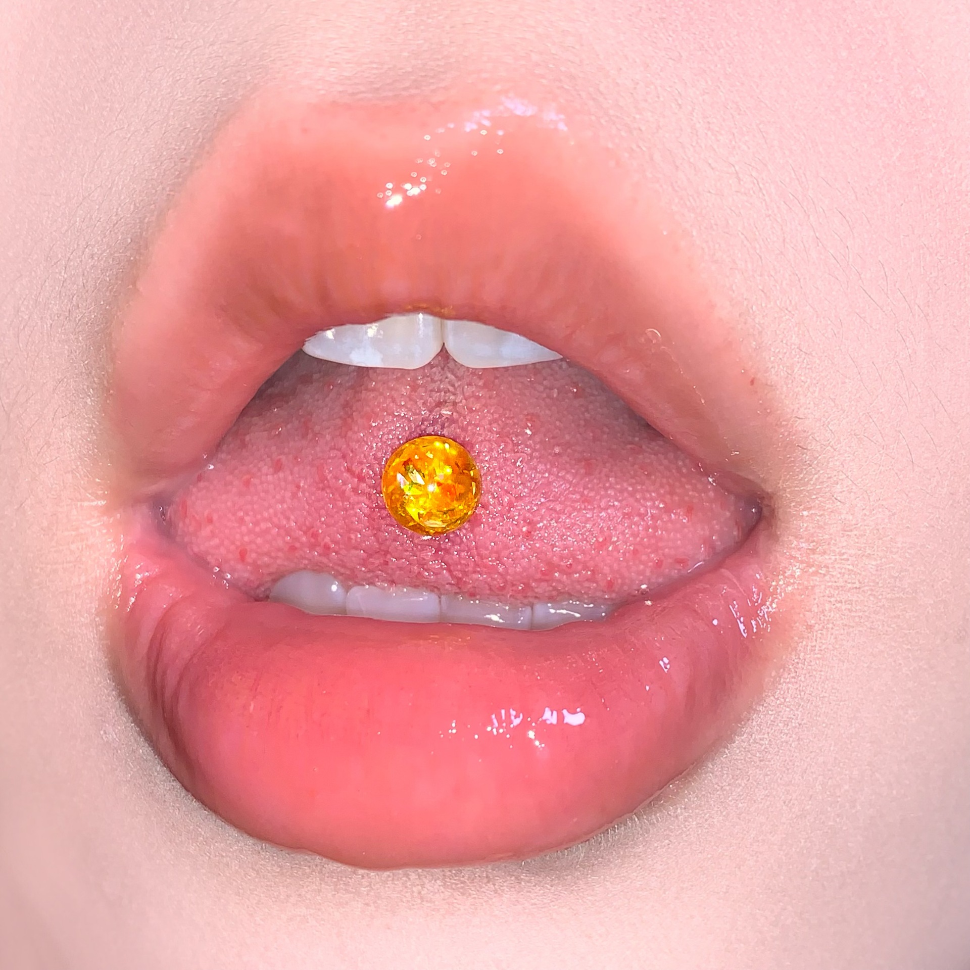Fine Glitter Tongue Nail Tongue Ring Stainless Steel External Thread Stylish Sweet Sexy Tongue Piercing Jewelry Wholesale detail image 9