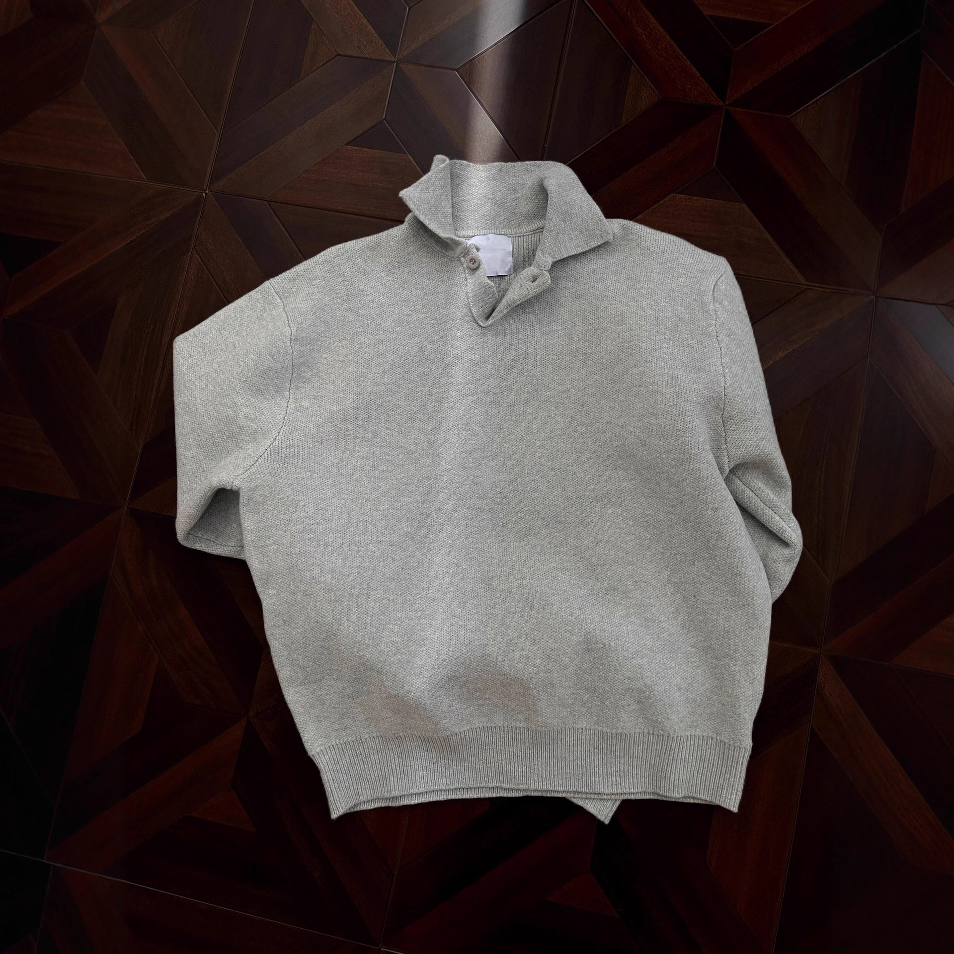 Old Money Style Henry Collar Knitted Polo Shirt Men's Autumn and Winter High-End Lazy Style Warm Base Top Casual Sweater