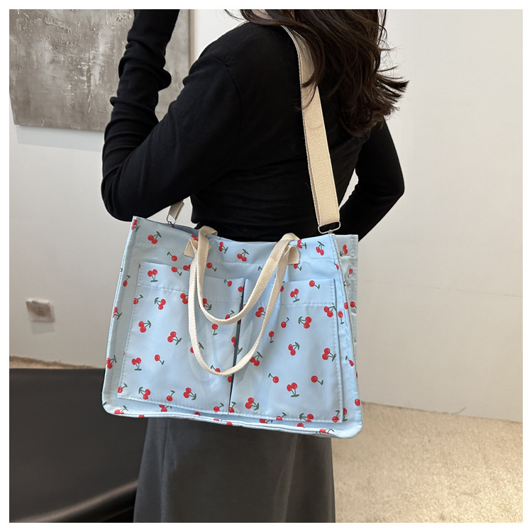 Large-capacity canvas student class 2024 Autumn new Korean-style trendy and personalized printed tote handbag for women undefined