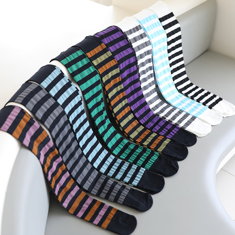 New Product Recommendation: Retro Striped Japanese Hip-Hop Style Women's Tights, Versatile High-Elastic Breathable Sweat-Absorbing Leggings