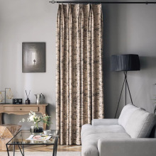 现代北欧简约复古轻奢绒布烫金遮阳窗帘布客厅卧室落地窗隔热窗帘
