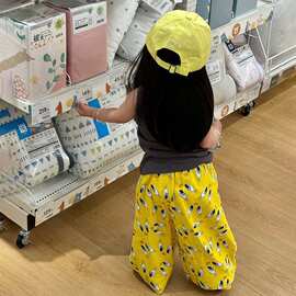 儿童防蚊裤子夏季薄款纯棉男童宽松女宝宝睡裤A类女童阔腿裤外穿