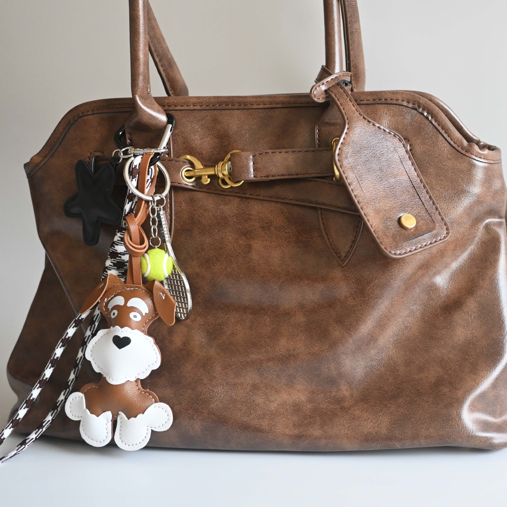 48g Weight Keychain Classification 1 Piece Quantity Holiday, Daily Occasion Pu Leather Material Dog Pattern All Seasons Season Vacation, Classic Style Style 1 Piece Vacation Classic Style Dog Pu Leather Keychain 8