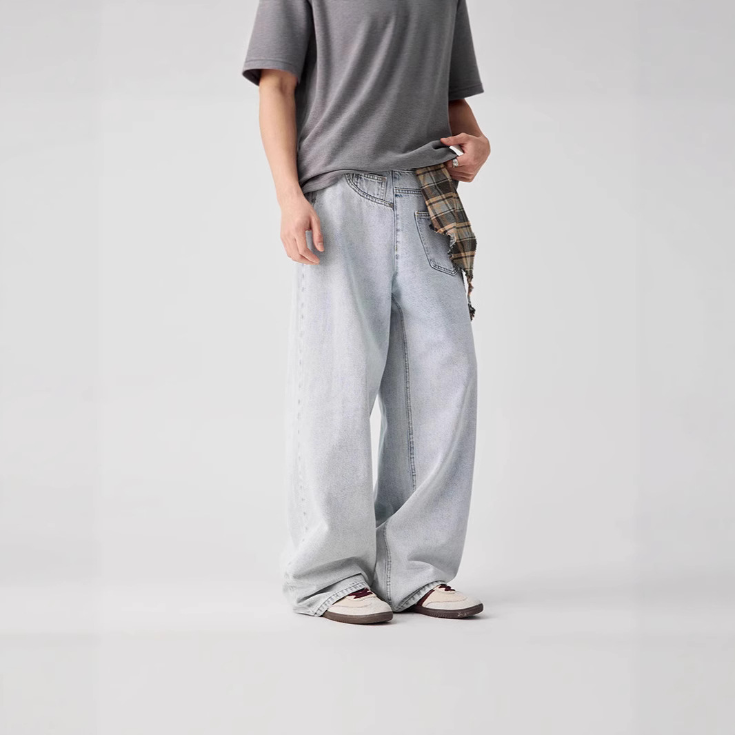 Ottb Men's Clothing | American High Street Style Washed Distressed Mid-Rise Jeans for Men, Summer Avant-Garde Reverse Pants