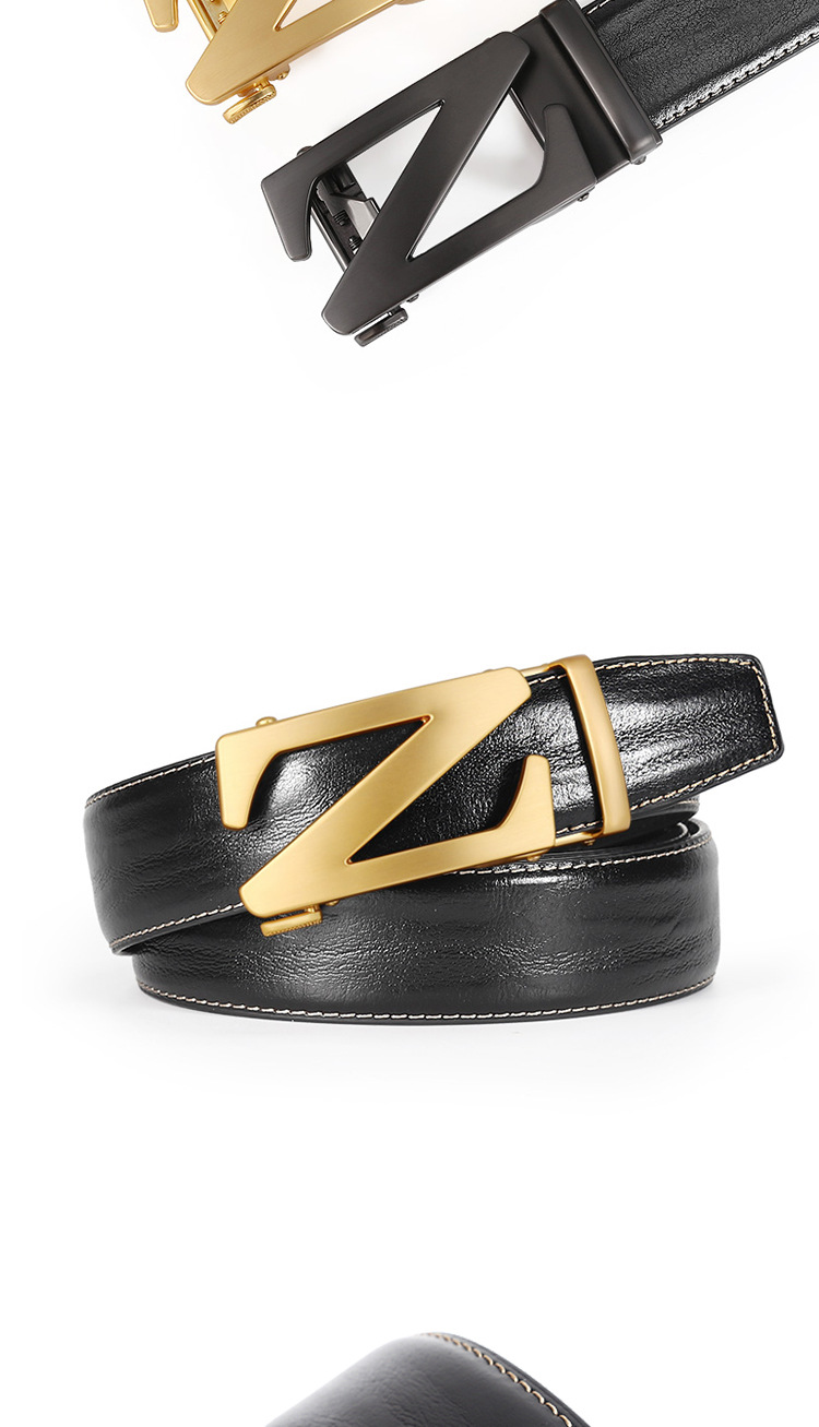 Men's Belt Automatic Buckle Business Genuine Leather Fashion Belt_voghion.com