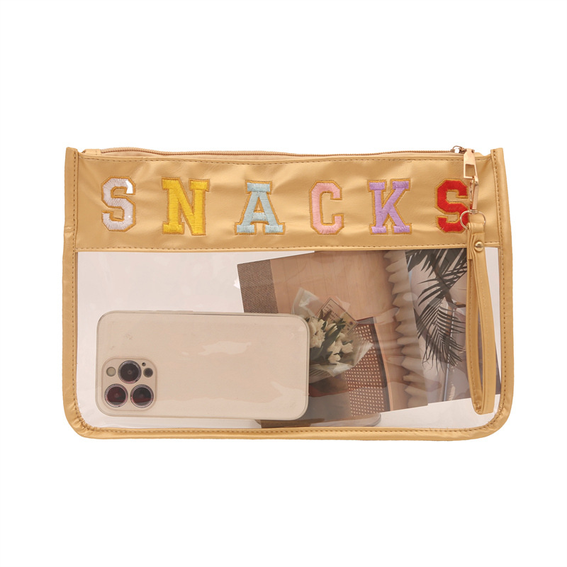 Tendencia transparente nueva impresión de letras bolsas de mano mujeres bordadas versátiles de gran capacidad de compras personalidades casuales