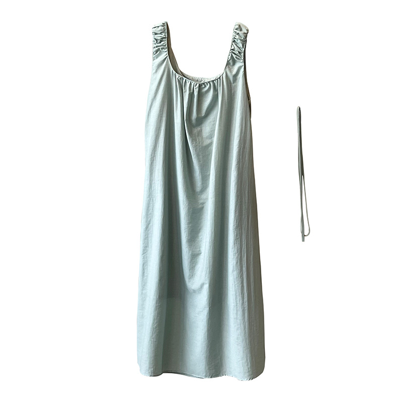 Design Sleeveless Dress Summer Lace up U Neck Backless Mid Length Vest Dress 23 Design Sleeveless Dress Summer Lace up U Neck Backless Mid Length Vest Dress