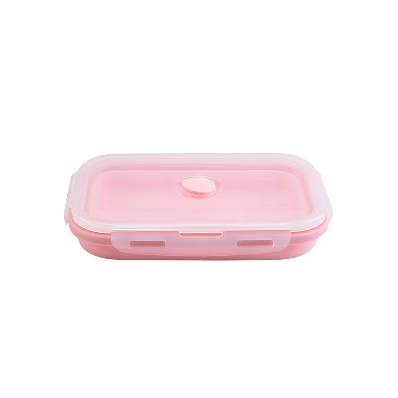 Fábrica directa caja de almuerzo de silicona plegable de grado alimenticio microondas caja de almuerzo caja de almacenamiento caja de preservación caja de almuerzo