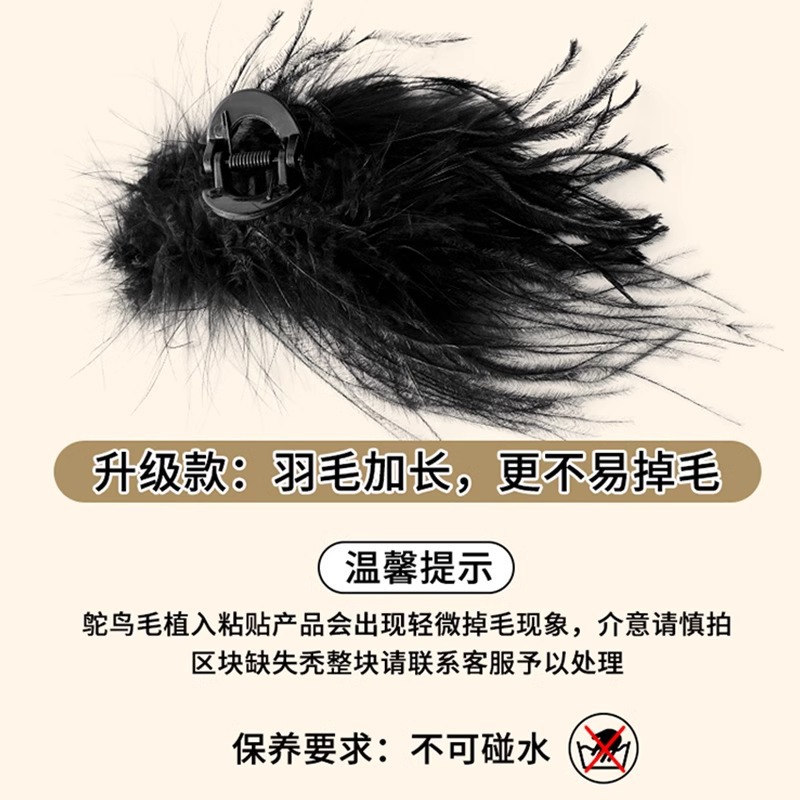 Luz de lujo plumas de viento clip de cabello de alto nivel clip de cabello de cabello de tiburón clip de cabello 2025 nuevo toque de cabeza