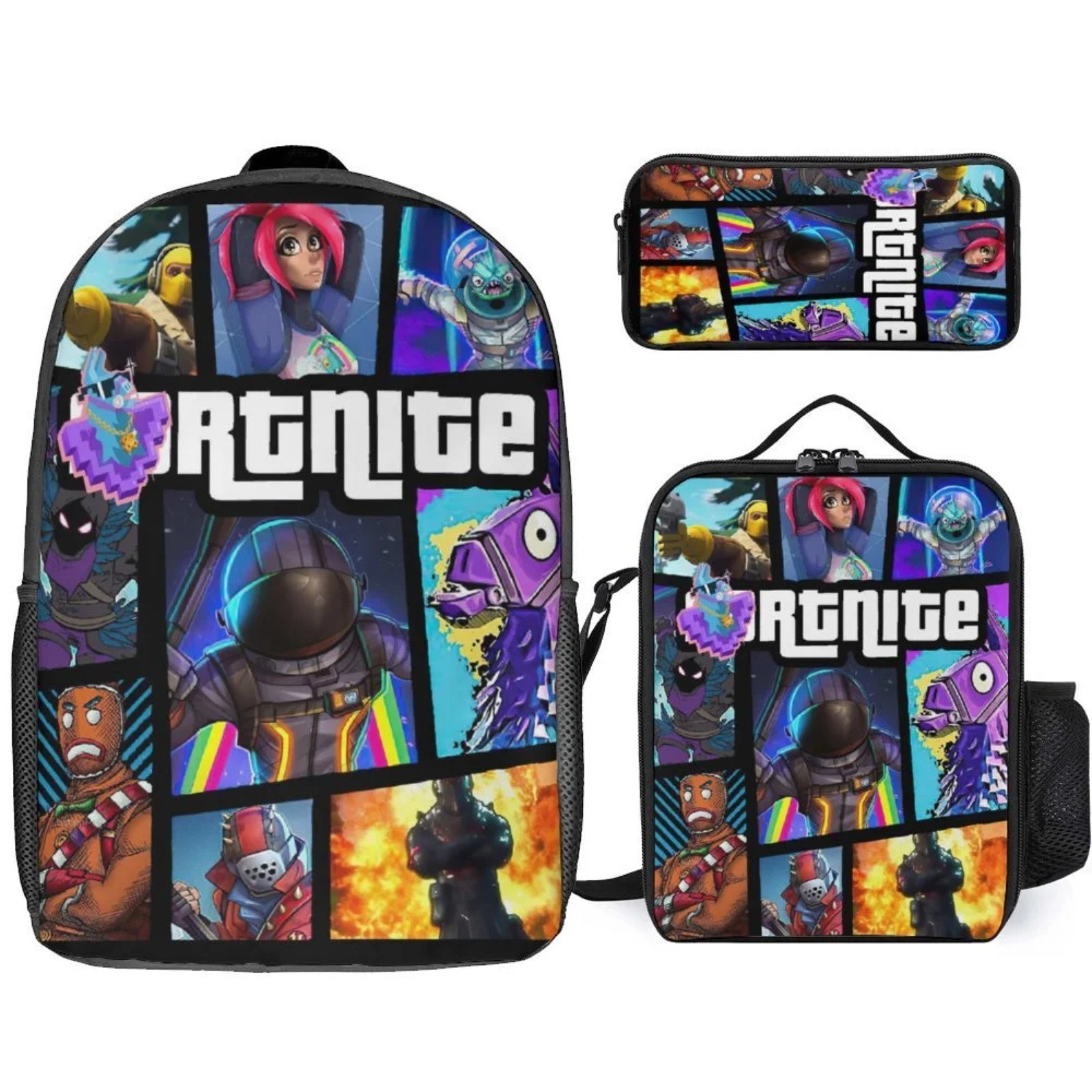 Aliexpress Mochila de 17 pulgadas, paquete de bolsas escolares, bolsas escolares de noche, bolsas de bolsillo, bolsas de comida, envío rápido.