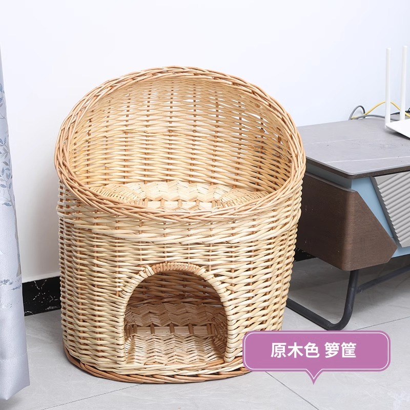 Casa de ratas tejida felina de sauce cuatro estaciones generales de verano desmontable felina perros pequeños y medianos Teddy tejido felina de mascotas