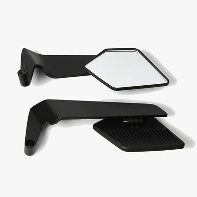 Motorcycle Modified Rearview Mirror with Large Field of View Aluminum Alloy Universal Reflector Suitable for No. 9 Polar Core Electric Vehicle (Motorcycle rearview mirror) - black-combination-white-mirror