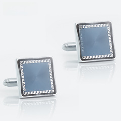 New square silver-plated CD disc retro pattern metal cufflinks for export men French style cufflinks wholesale
