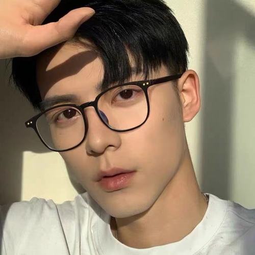 New trendy screw-in glasses frame, round frame, anti-blue light, non-prescription glasses, fashionable style, natural look, non-prescription glasses
