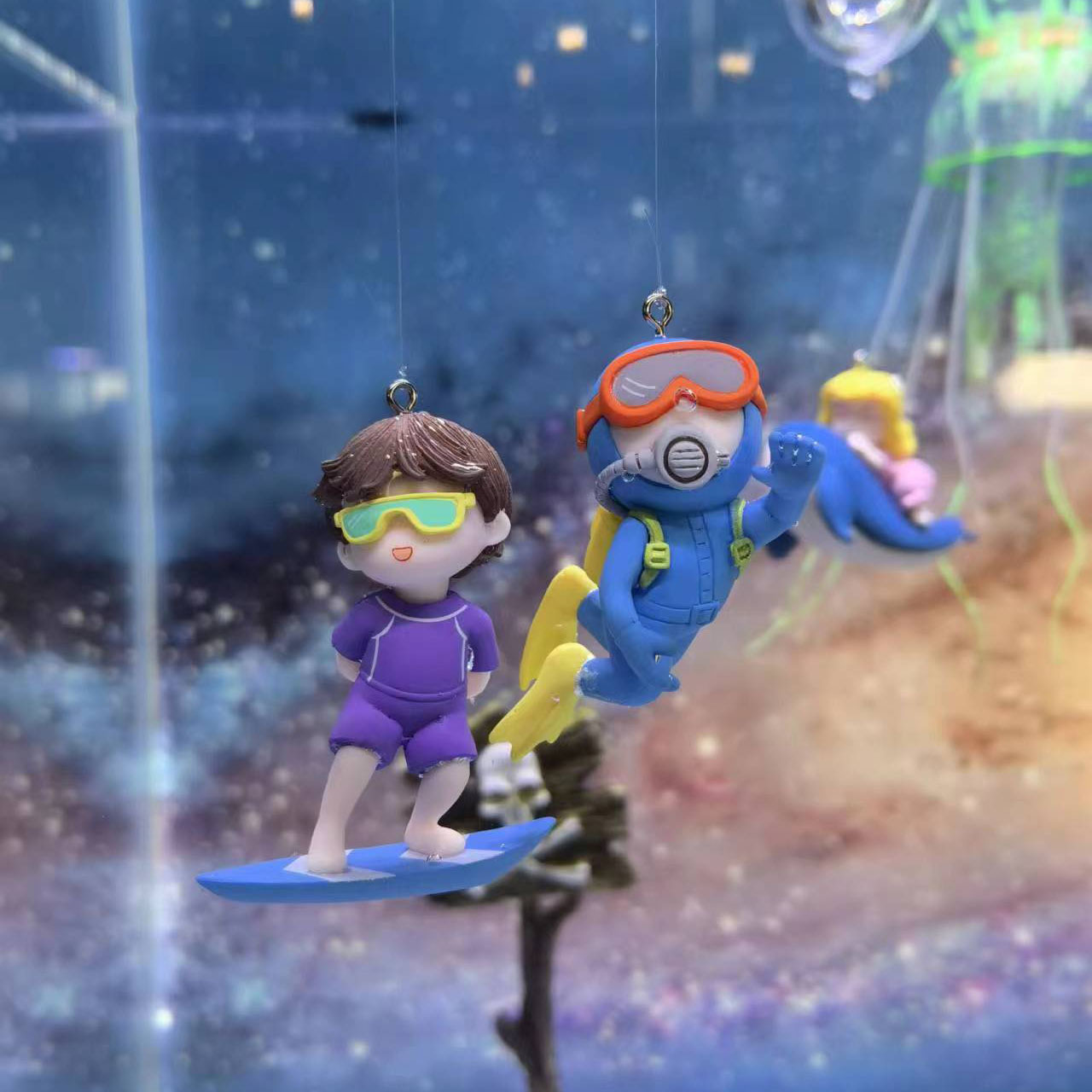 Naranja azul gordo buzo spot al por mayor acuario ornamental pecera flotante decoración de paisajismo océano hombre rana