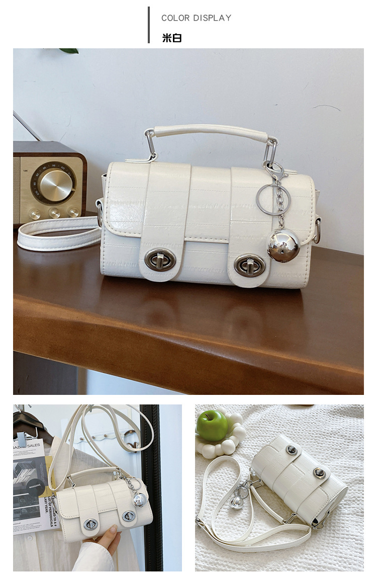 A trendy soft leather round bag for women, a new autumn/winter 2024 collection, stylish and versatile, single-shoulder crossbody bag for work undefined
