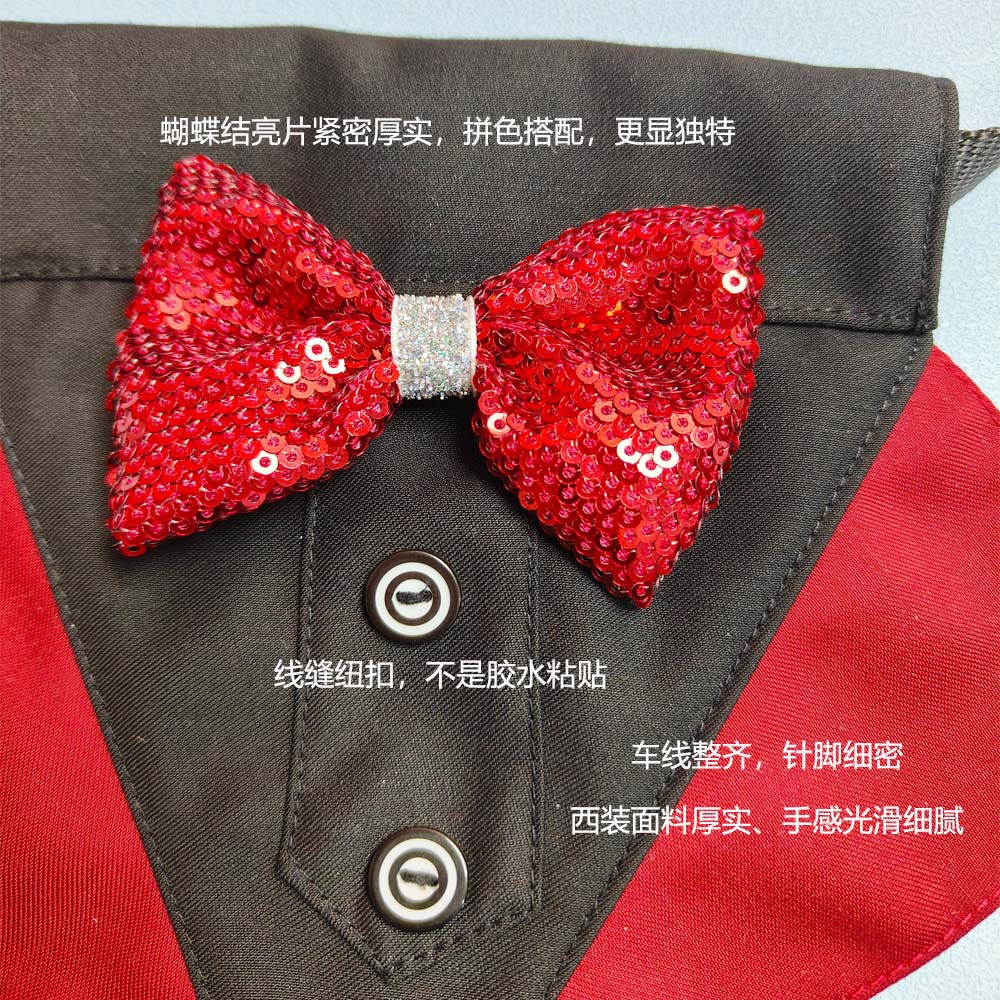 Tanpopo transfronteriza nuevo estilo británico traje de boda perro saliva toalla boda triángulo toalla mascota bufanda