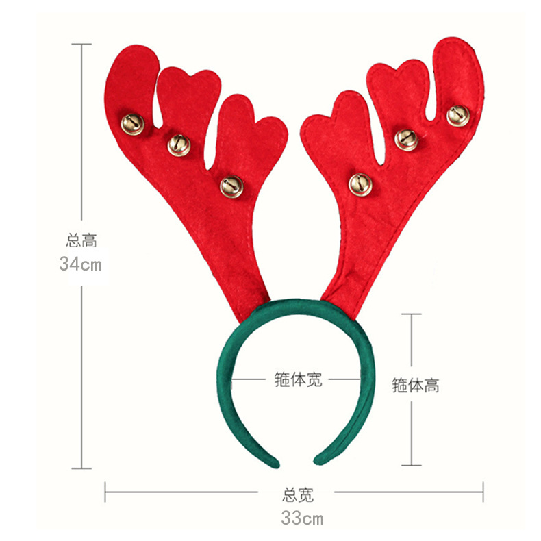 Navidad transfronteriza corn de ciervo corn de ciervo campana corn de ciervo corn de ciervo fiesta de Navidad accesorios para el cabello
