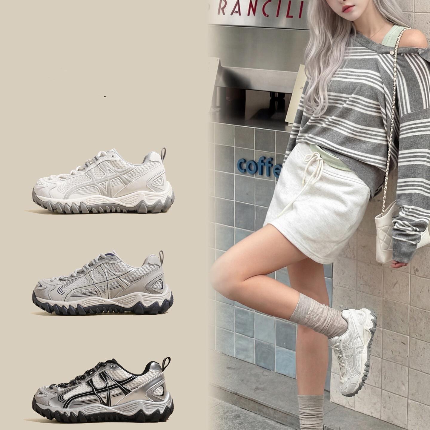 Lightweight dad sneakers for women, spring/summer mesh breathable casual shoes, 2026 new model breathable mesh thick-soled shoes