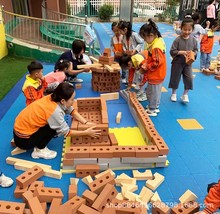 早教幼儿园大型儿童红砖块砖头玩具构建区EVA泡沫积木建筑师房屋
