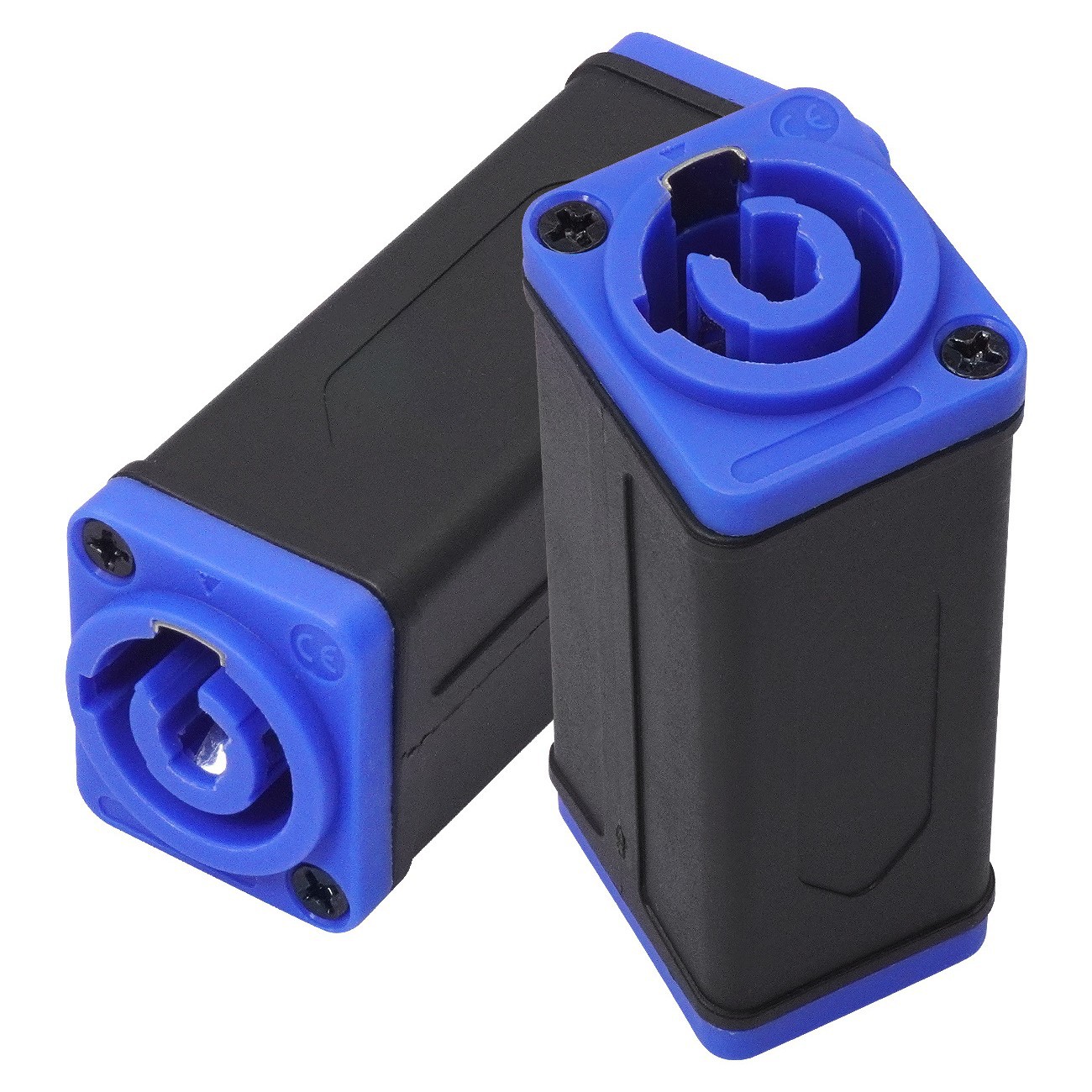 LED大屏舞台灯光光束灯控制器蓝色双输入三芯电源母座转母座插头