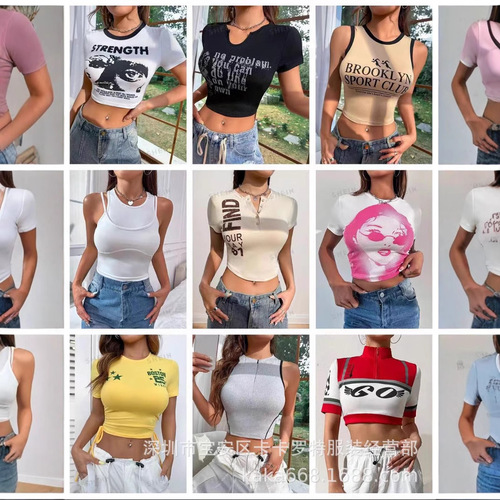 New European and American Women's T-Shirts—Fashionable, Casual Summer Women's Clothing—Fast Fashion Wholesale