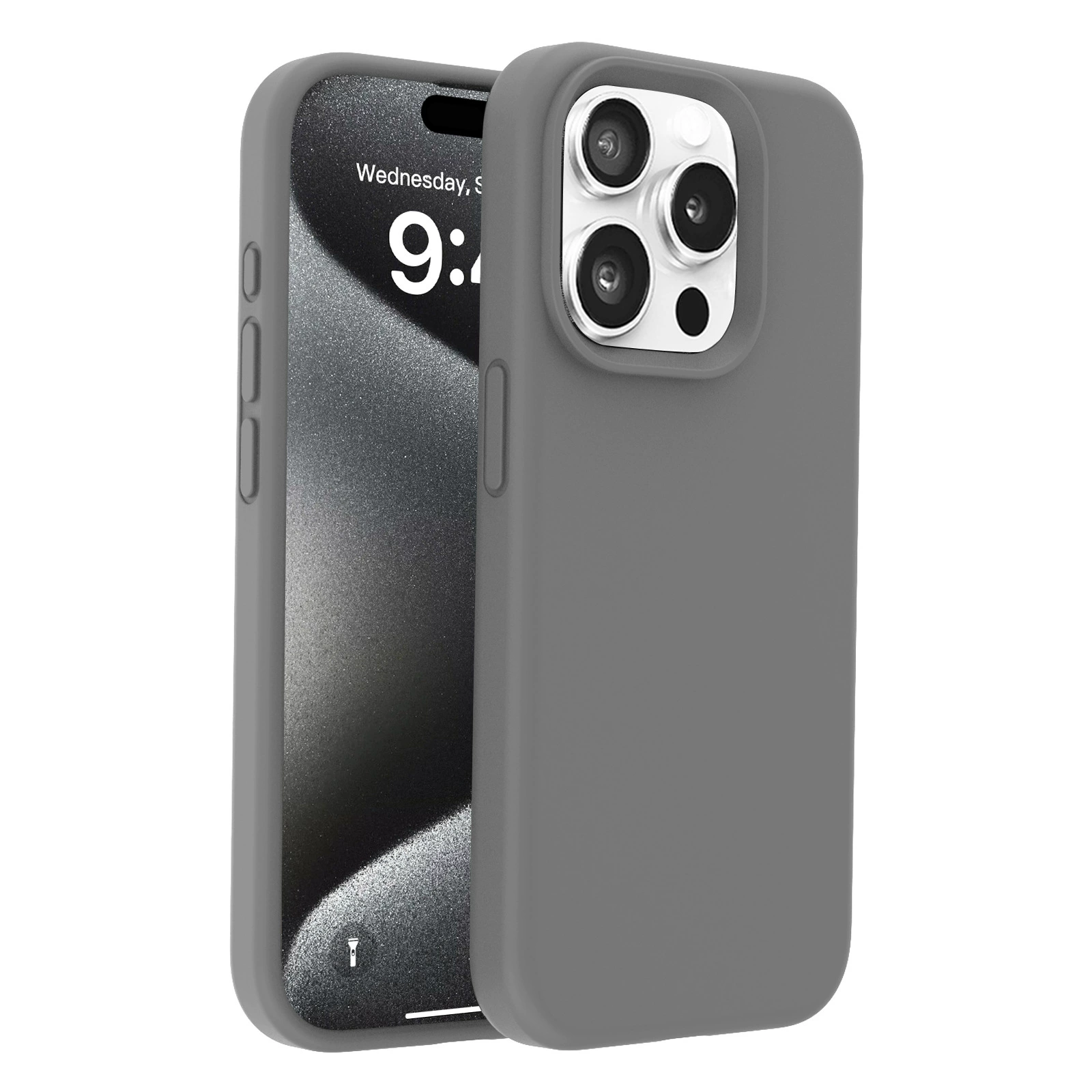 Silicone phone case (Apple) iPhone 14 series, liquid silicone + PC + microfiber, slim fit