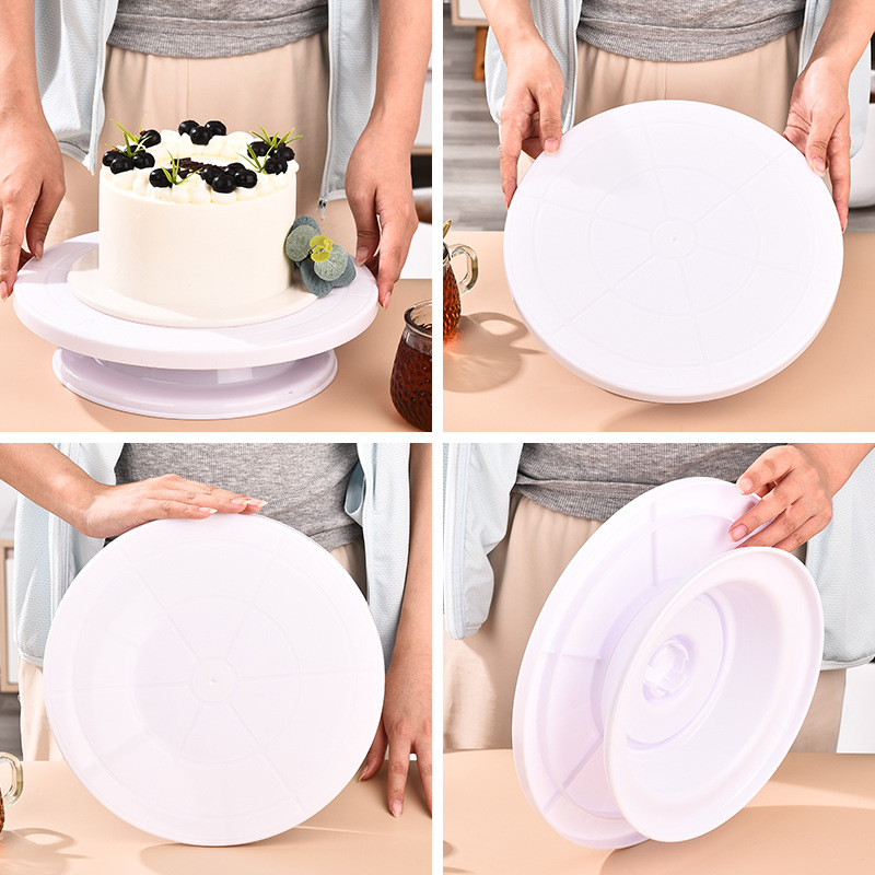 Spot Cake Turntable Baking Tray Decorating Turntable Plastic Decorating Table Rotating Tool Round Chassis Rotating Stand