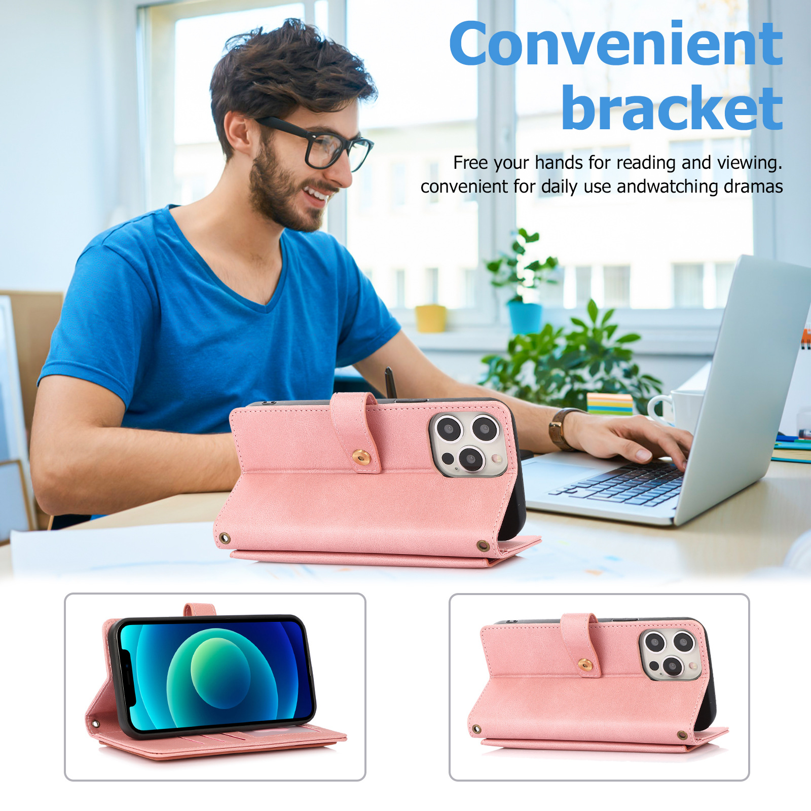 Suitable for iPhone 15 promax Fantasy Multi Card Wallet Holder S24U Crossbody Business Leather Case_voghion.com