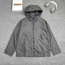 高版本老花D家经典暗纹提花拉链连帽女士夹克上衣外套