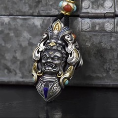 復古不動明王生肖雞本命佛守護神男女款招財護身吊墜項鍊