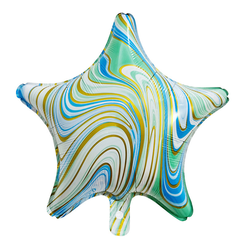18 pulgadas corazón de melocotón estrella de cinco puntas globo de película de aluminio fiesta de cumpleaños decoración de boda ágata amor textura en forma de corazón globo al por mayor