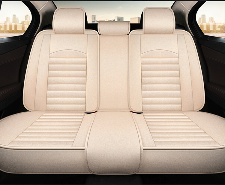 Summer New Fully Surrounded Car Special Seat Cushion Linen Car Cushion Five-Seater Universal Seat Cover Linen Breathable Seat Cushion