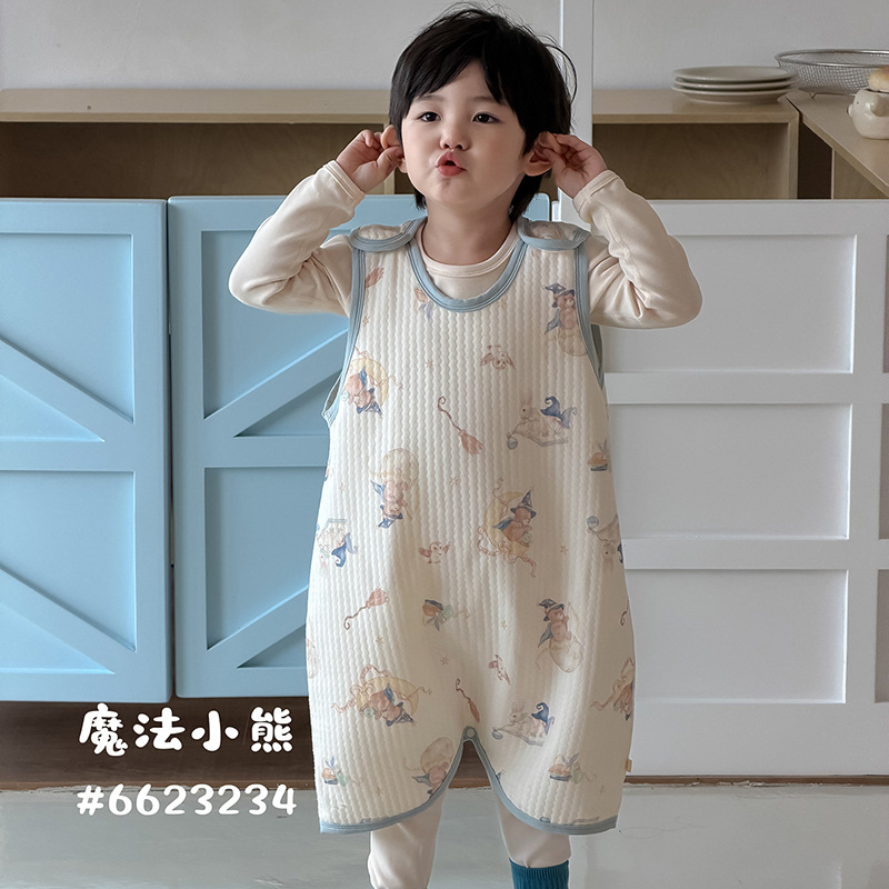 Sleeping bag-magic bear [10a antibacterial | Thin cotton 300g] / Size 80 (recommended height is about 70cm)
