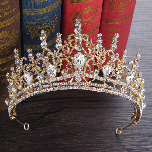 European and American hot-selling bridal crown Baroque rhinestone bridal crown tiara atmospheric wedding dress accessories crown