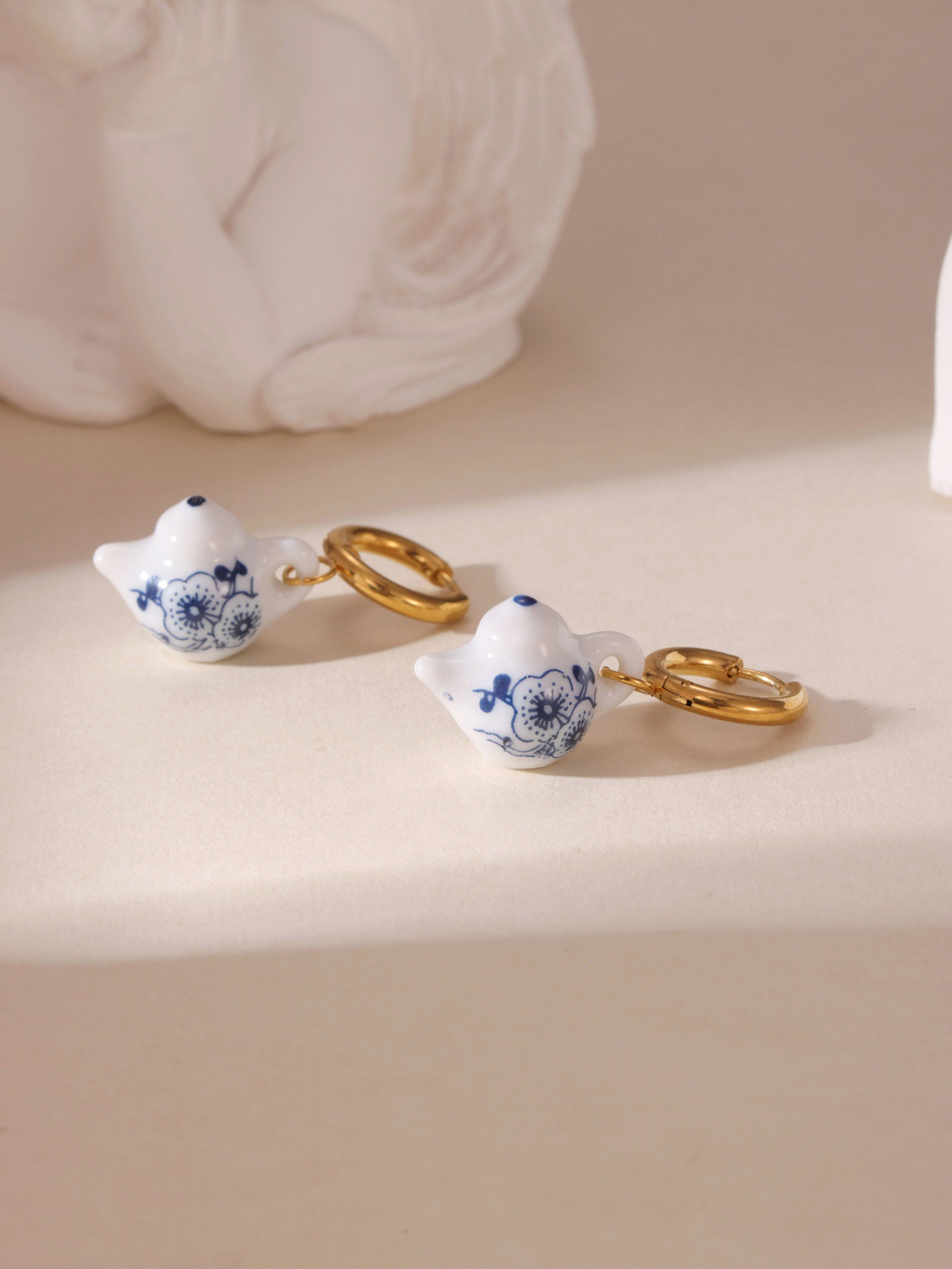 1 Pair Quantity 1 Pair Chinoiserie Classic Style Kettle Plate Teacup 304 Stainless Steel Ceramics Drop Earrings