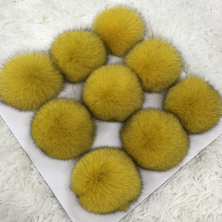 En stock 8-9cm de piel de zorro real Bola de piel accesorios de Ropa Accesorios de bricolaje bola de peluche colgante de la joyería